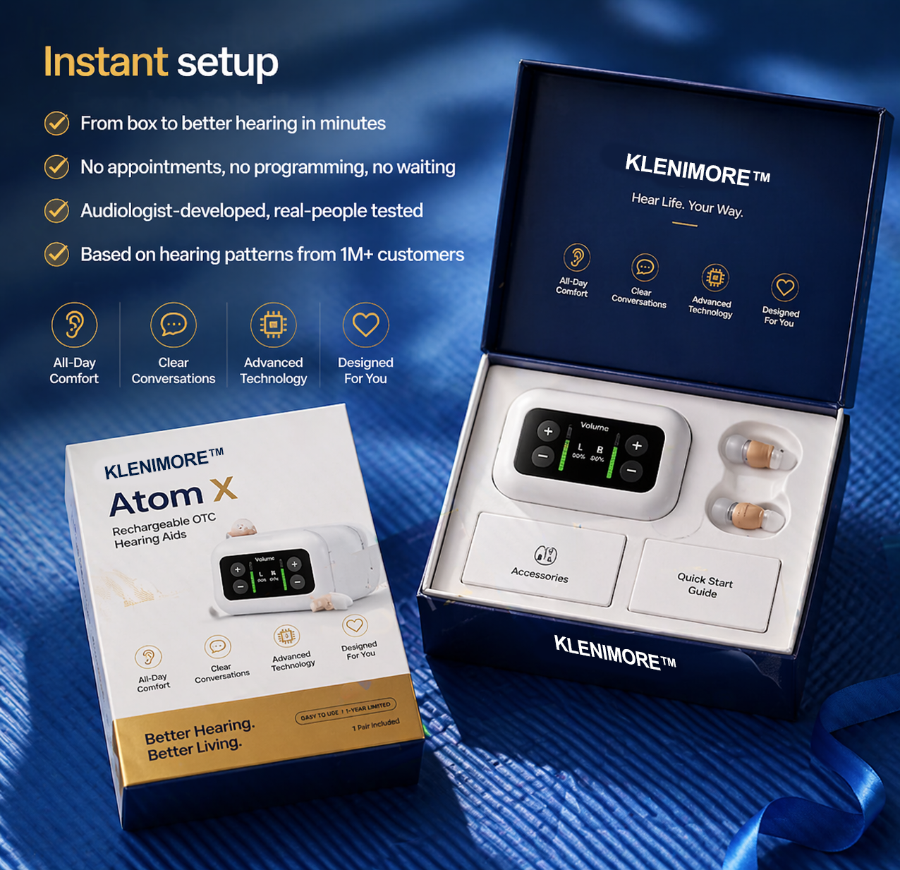 🔥 Today Only! 👂KLENIMORE™ Atom X Smart Hearing Aids — Hear Clearly, Feel Confident Again 💖🔊