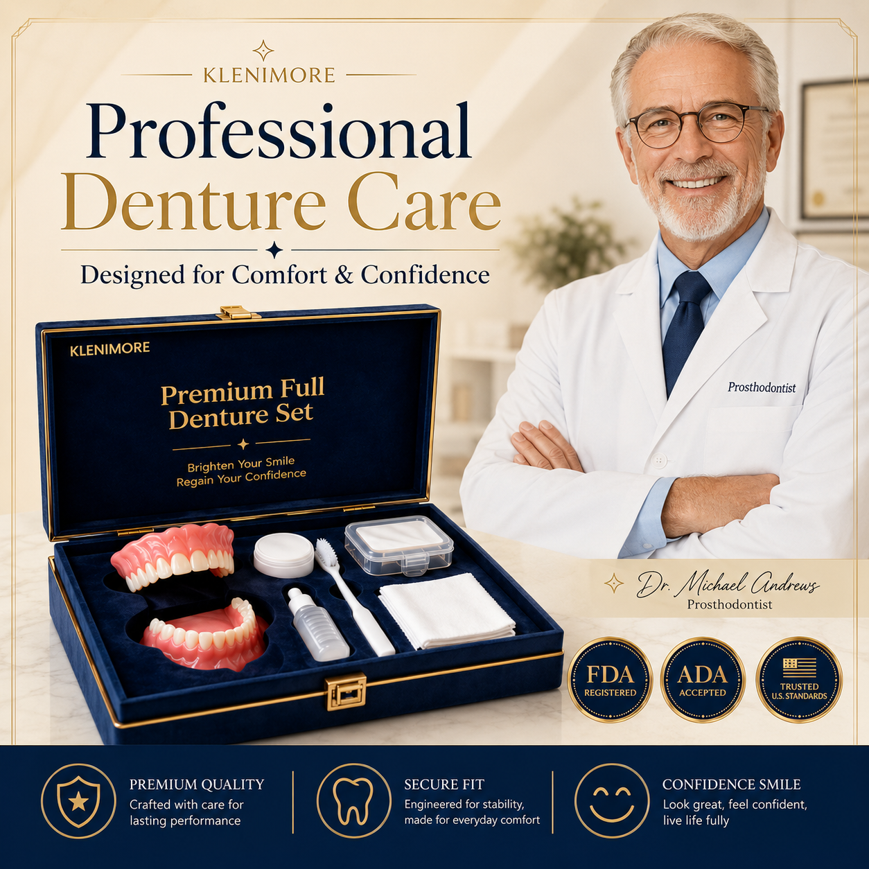 ⏰Ends Today: 70% OFF! 🌎KLENIMORE™ Custom-Fit  Dentures— Designed for Comfort and a Natural-Looking Smile